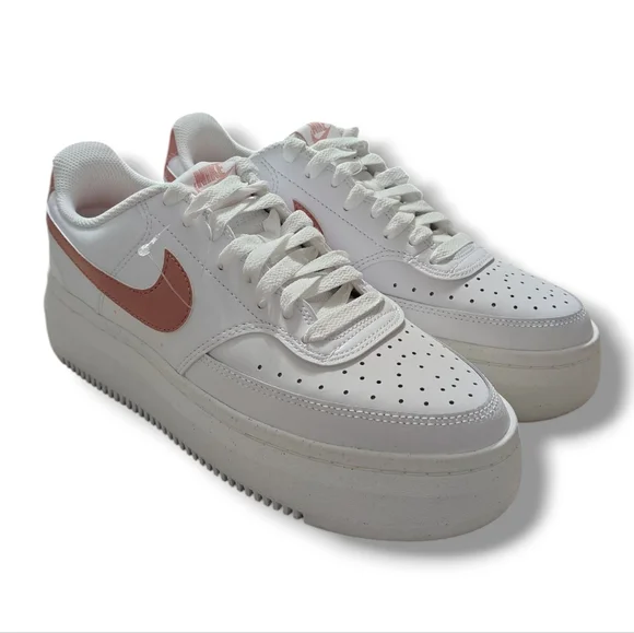NEW Nike Court Vision Alta Women's Shoes In White/Sail/Red Stardust Size 10 - Picture 3 of 15